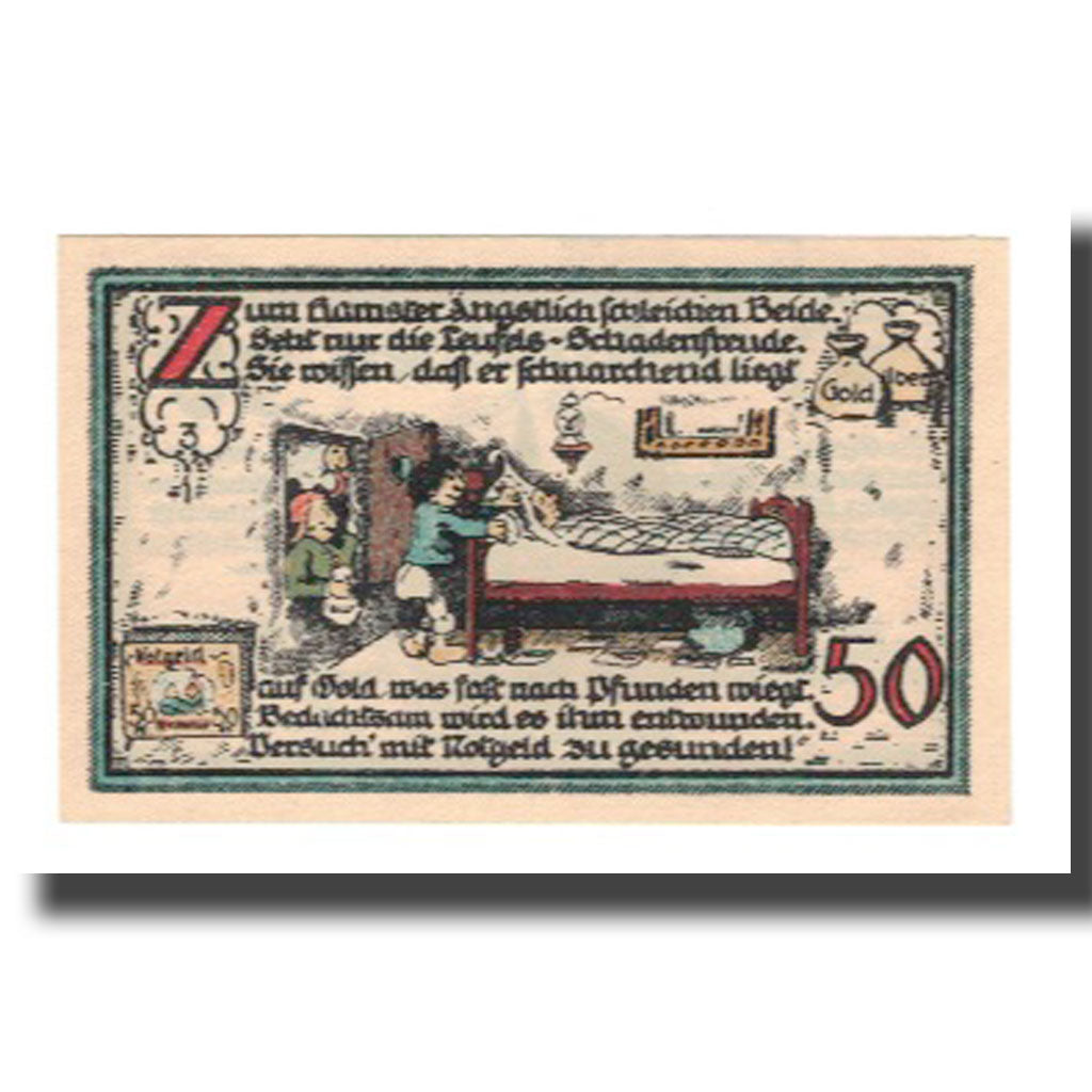 Banconote, Germania, Gatersleben Gemeinde, 50 Pfennig, personnage 3, 1921