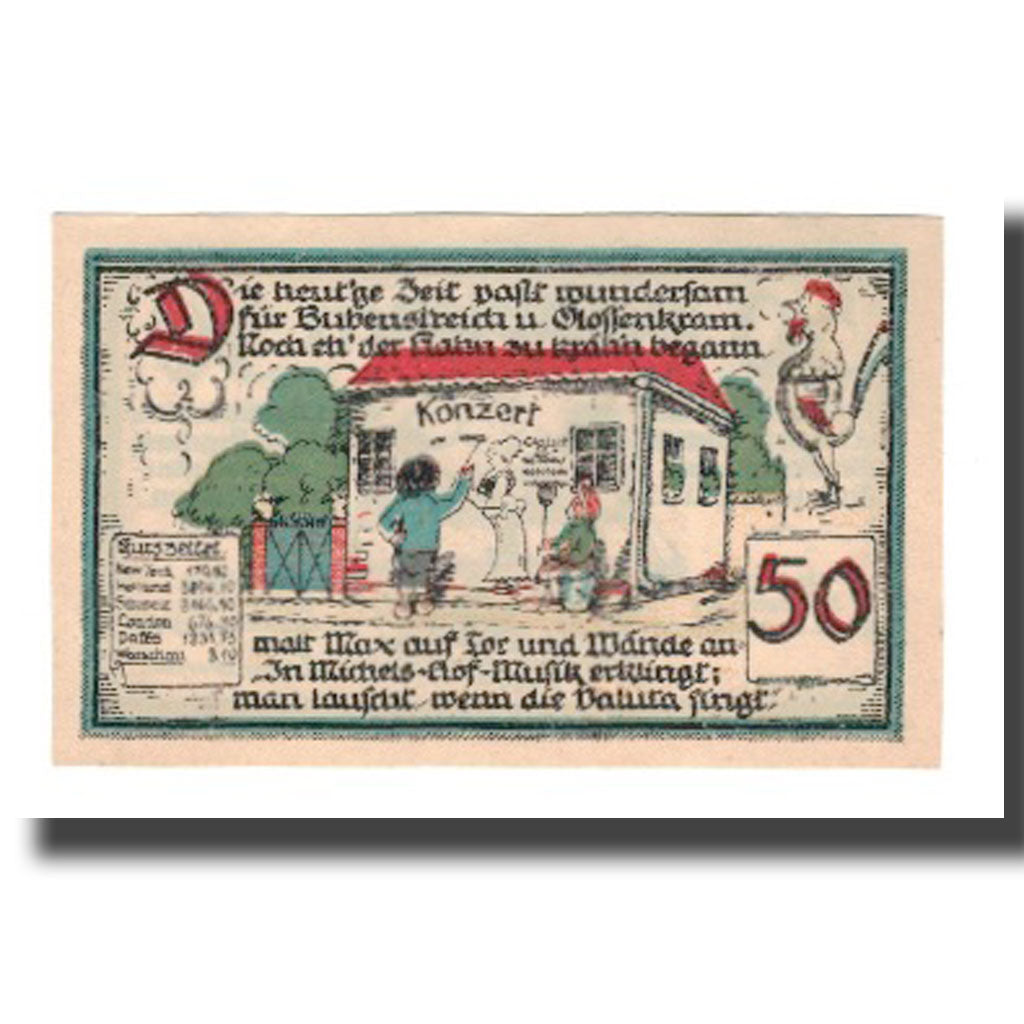 Geldschein, Deutschland, Gatersleben Gemeinde, 50 Pfennig, personnage 4, 1921