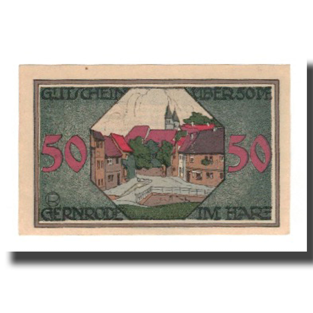 Banknote, Germany, Gernrode a.H. Stadt, 50 Pfennig, village 2, 1921, 1921-05-09