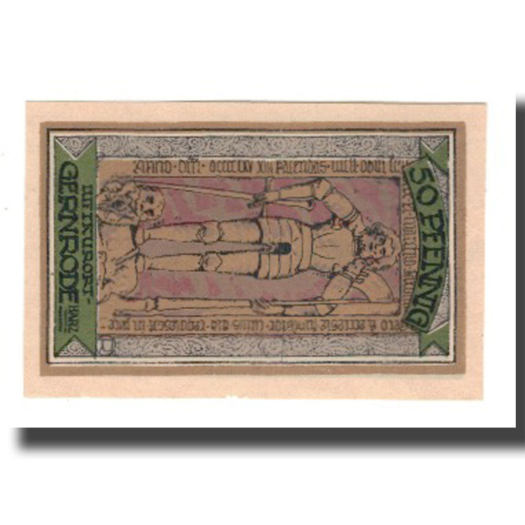 Banconote, Germania, Gernrode a.H. Stadt, 50 Pfennig, personnage, 1921