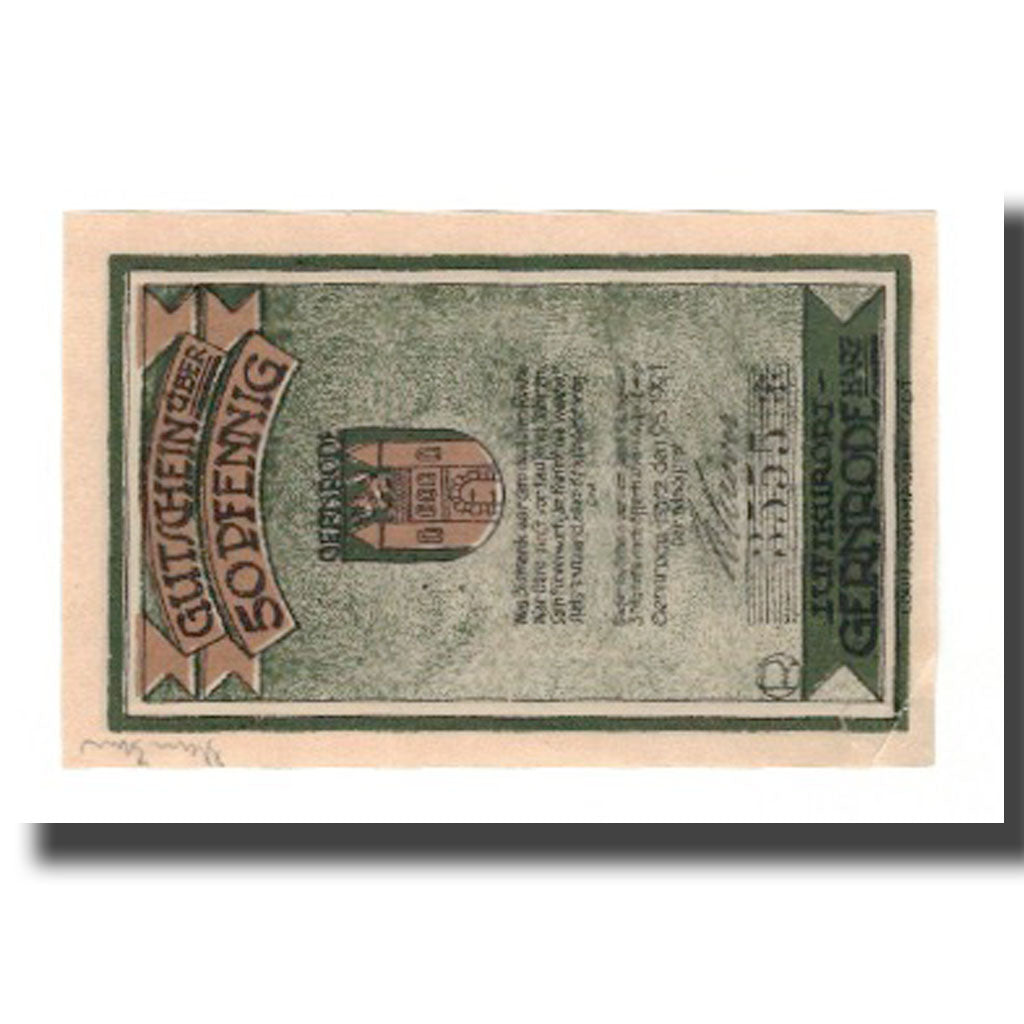 Banconote, Germania, Gernrode a.H. Stadt, 50 Pfennig, personnage 1, 1921