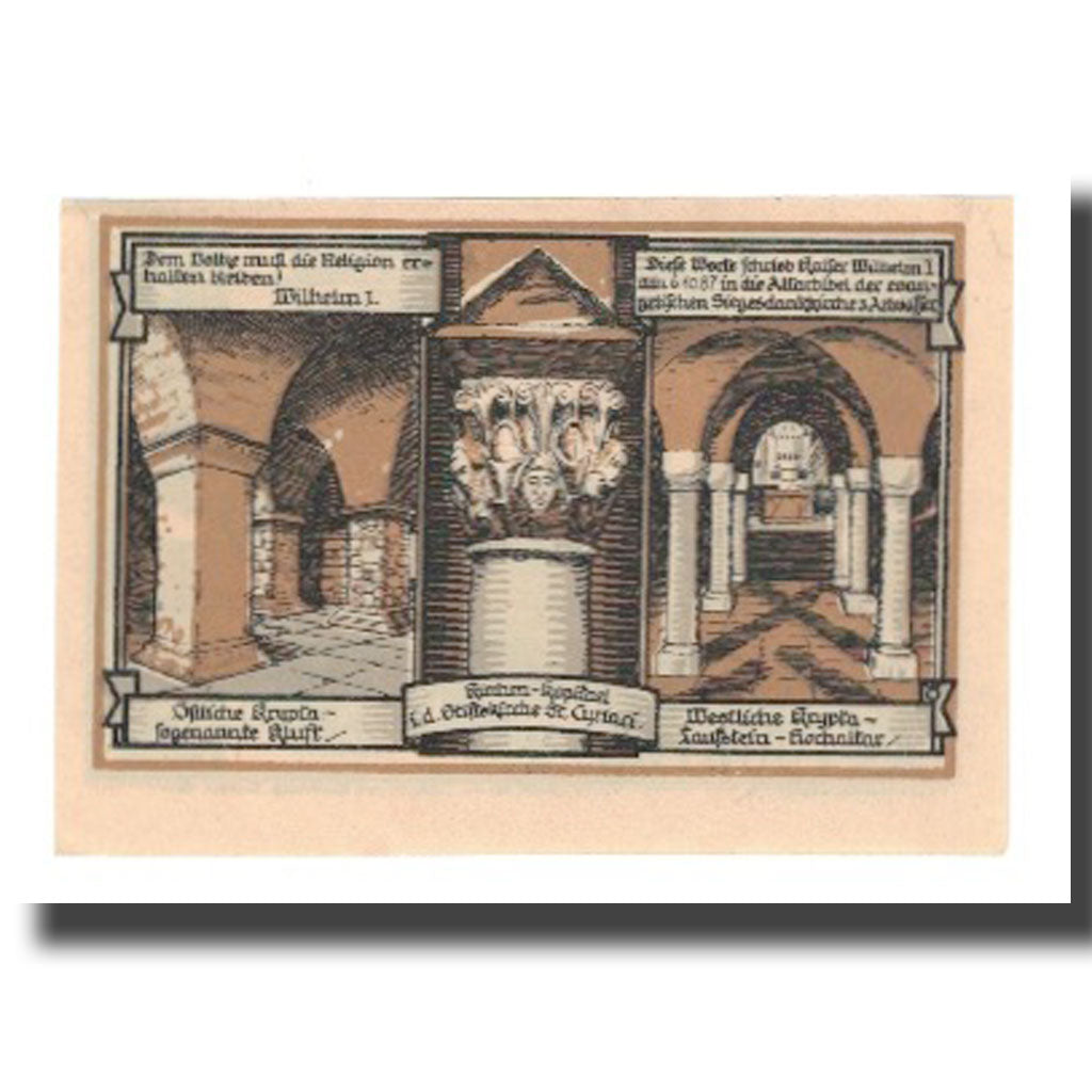 Banconote, Germania, Gernrode a.H. Stadt, 50 Pfennig, batiment 3, 1921