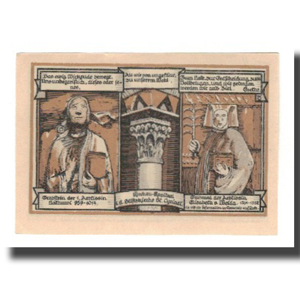 Banconote, Germania, Gernrode a.H. Stadt, 50 Pfennig, personnage, 1921