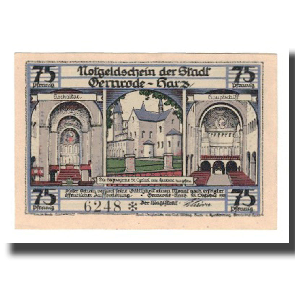 Banknote, Germany, Gernrode a.H. Stadt, 75 Pfennig, personnage 1, 1921