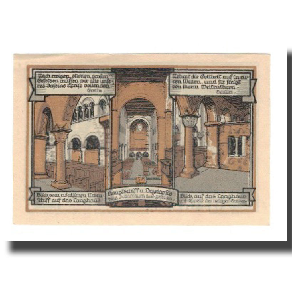 Banconote, Germania, Gernrode a.H. Stadt, 75 Pfennig, Eglise 1, 1921