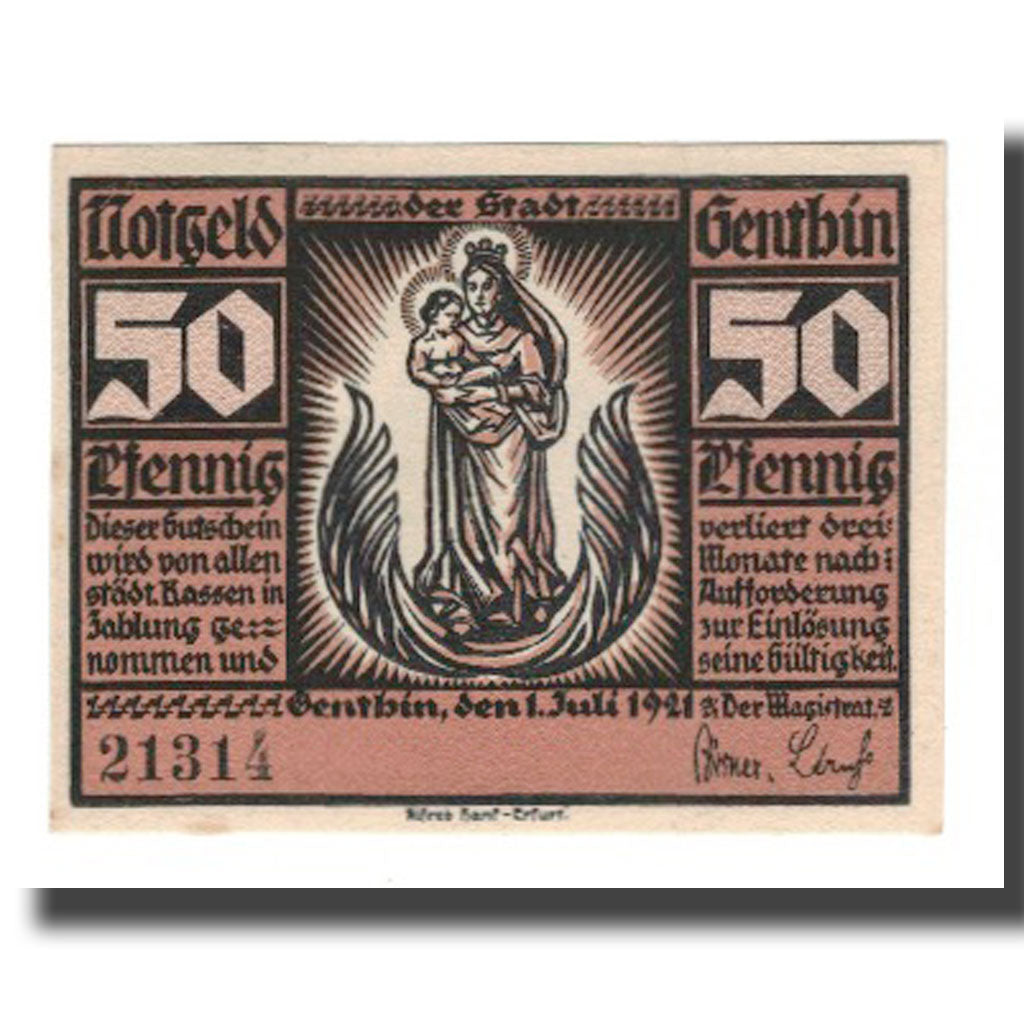 Banconote, Germania, Genthin Stadt, 50 Pfennig, bateau, 1921, 1921-07-01, SPL-