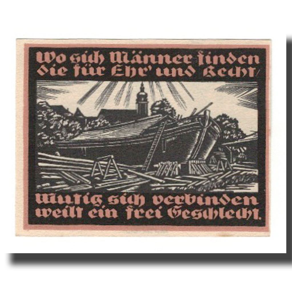 Banconote, Germania, Genthin Stadt, 50 Pfennig, bateau, 1921, 1921-07-01, SPL-