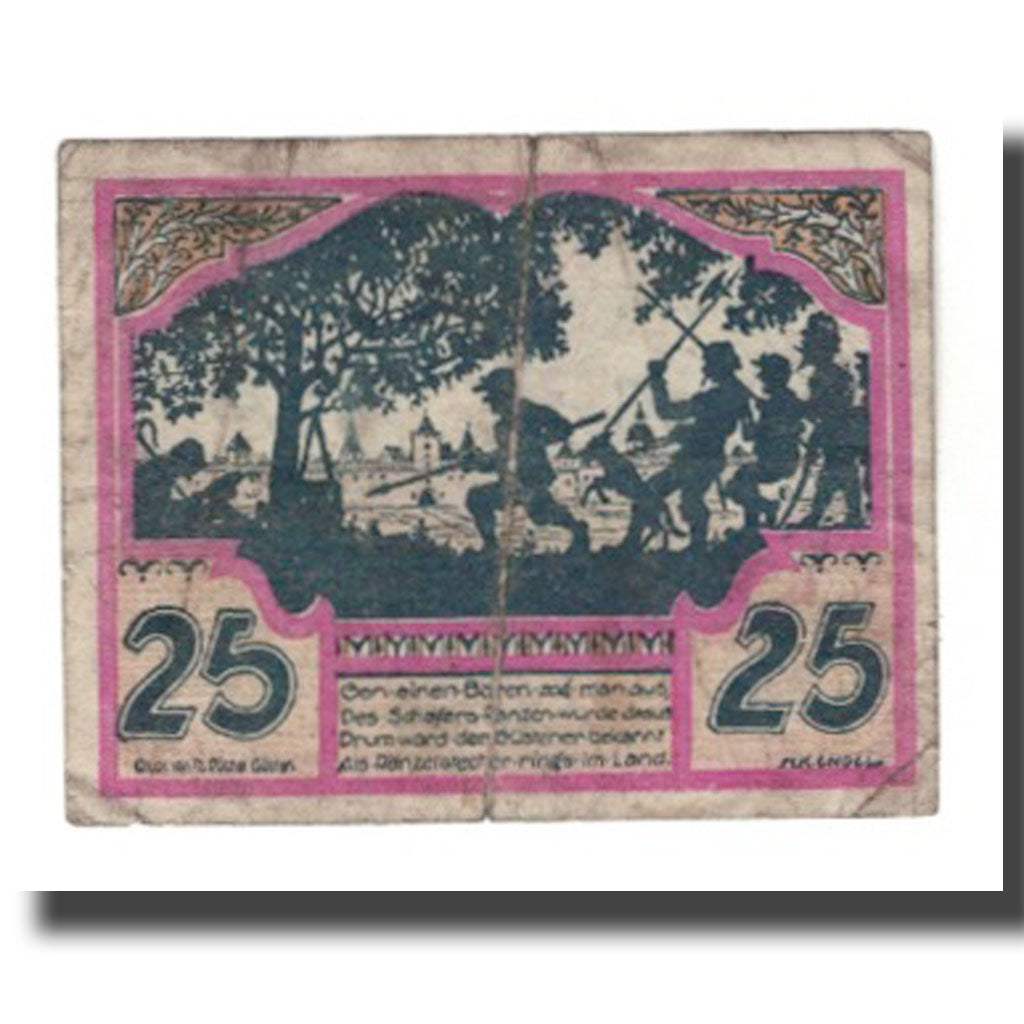 Banconote, Germania, Güsten Stadt, 25 Pfennig, Eglise 1, 1921, 1921-08-01, MB