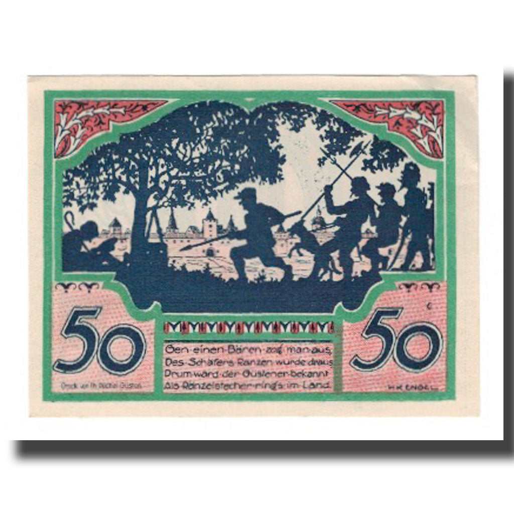 Billet, Allemagne, Güsten Stadt, 50 Pfennig, personnage, 1921, 1921-08-01, SUP