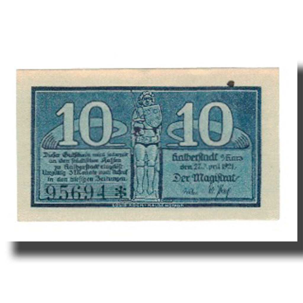 Banknote, Germany, Halberstadt Stadt, 10 Pfennig, personnage 3, 1921