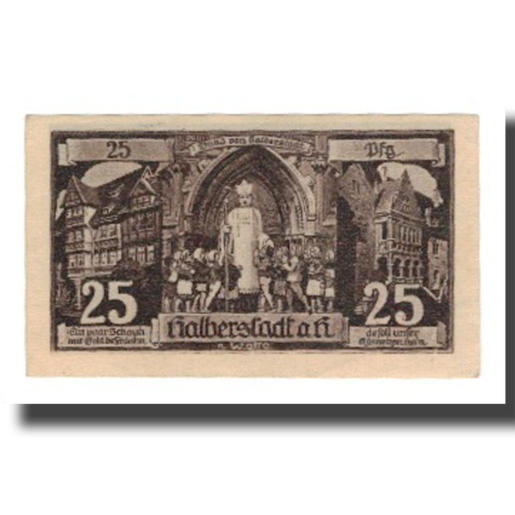 Banconote, Germania, Halberstadt Stadt, 25 Pfennig, personnage 2, 1921