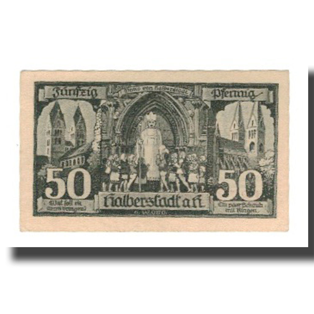 Banknote, Germany, Halberstadt Stadt, 50 Pfennig, personnage 1, 1921