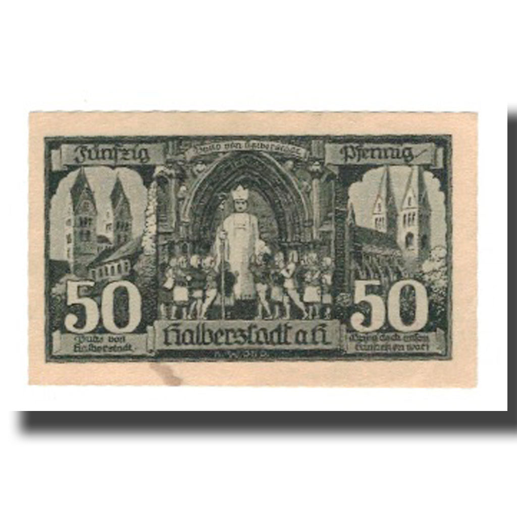 Banconote, Germania, Halberstadt Stadt, 50 Pfennig, personnage 2, 1921