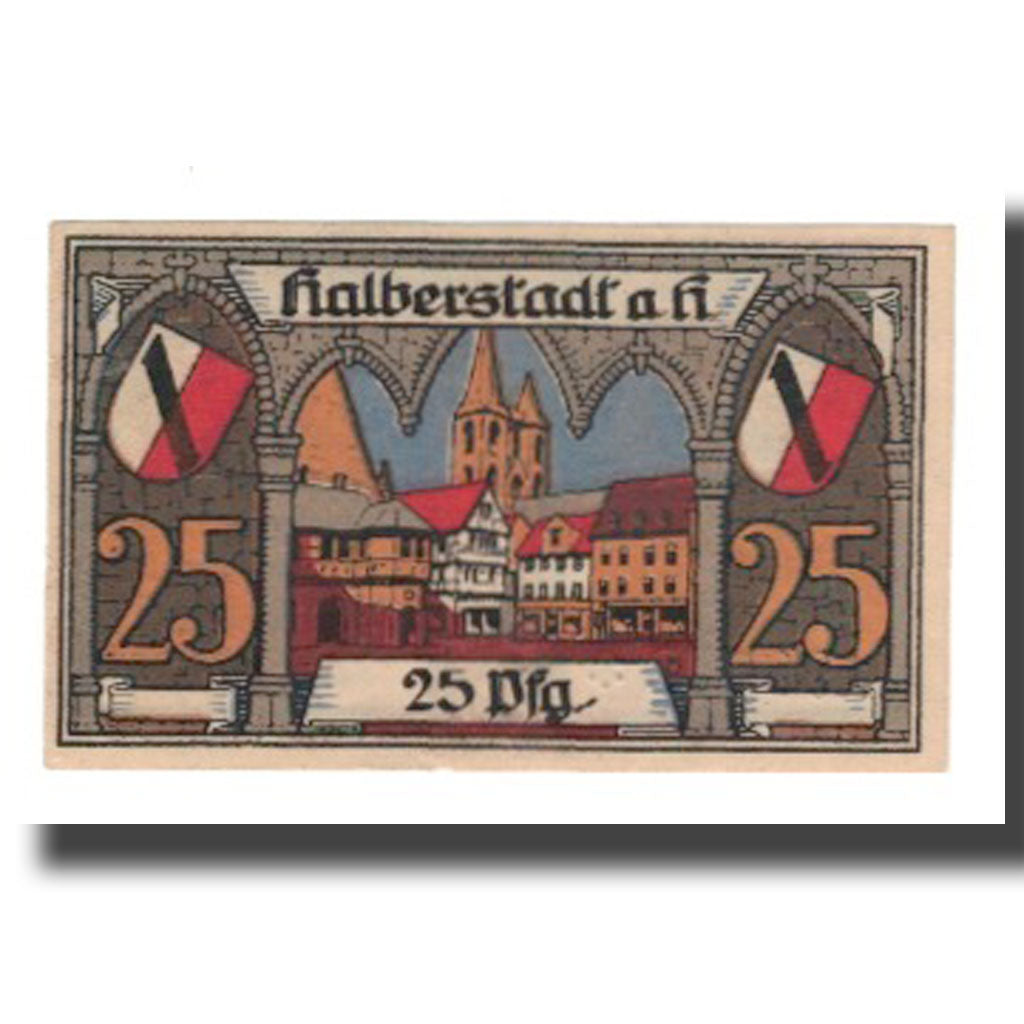 Banconote, Germania, Halberstadt Stadt, 25 Pfennig, personnage 3, 1921