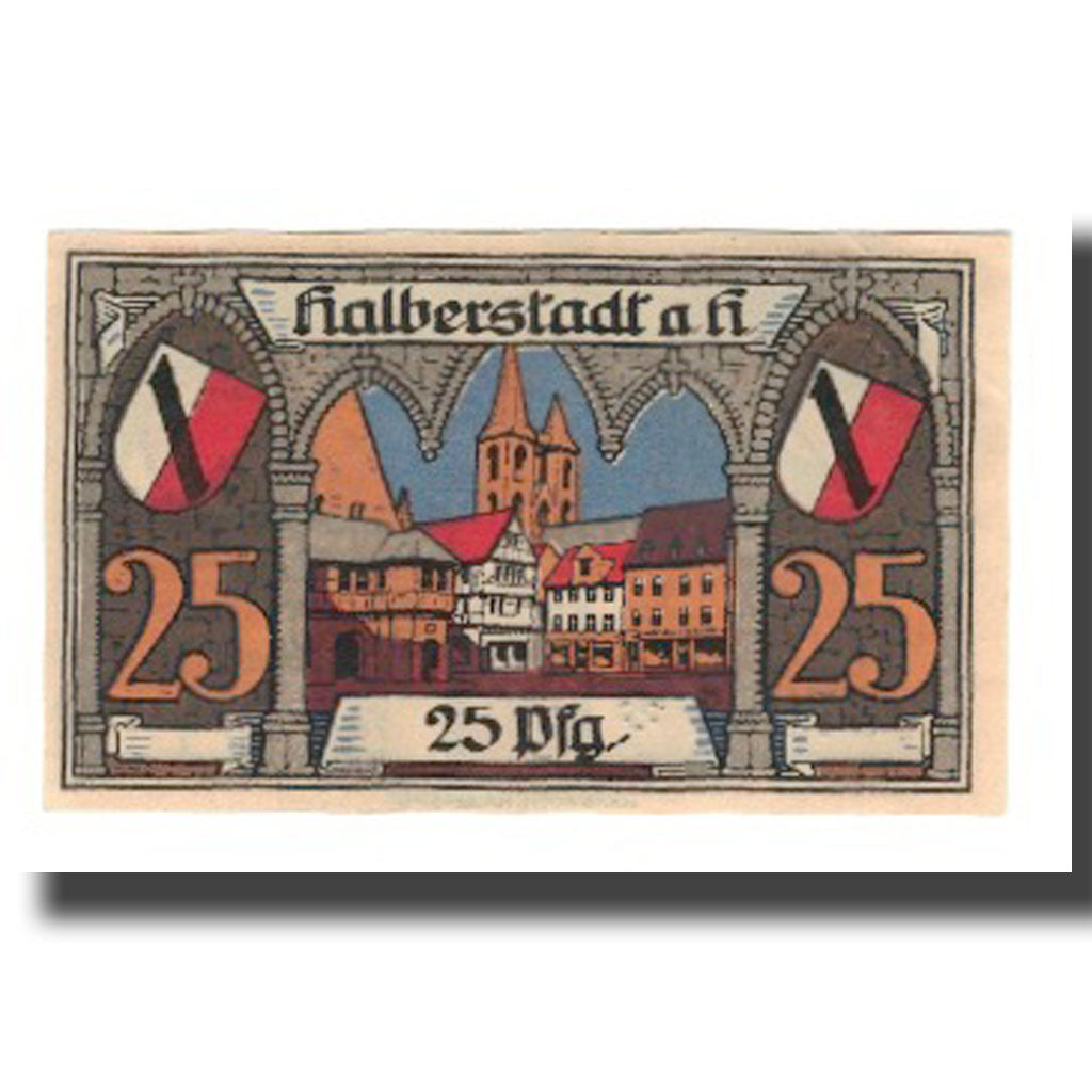 Banconote, Germania, Halberstadt Stadt, 25 Pfennig, personnage 4, 1921