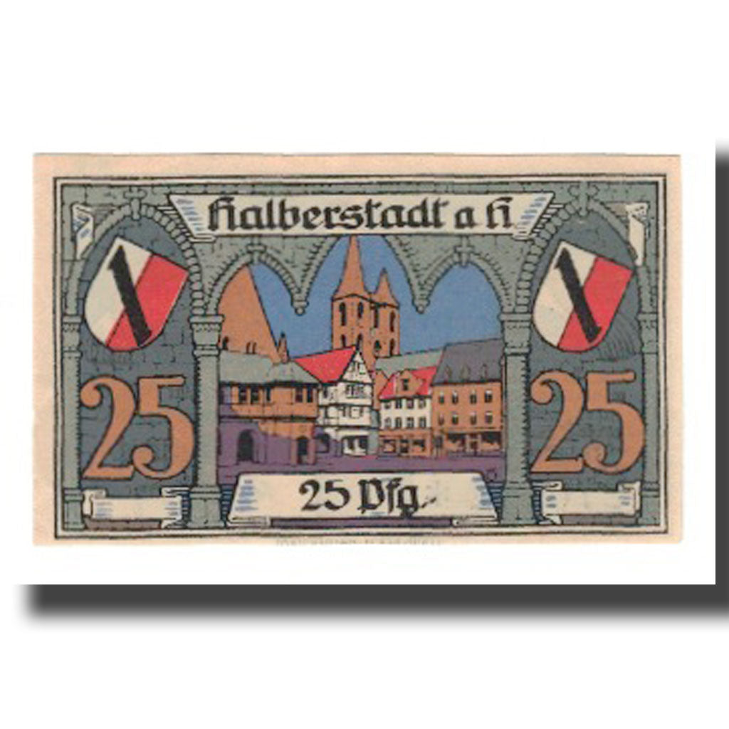 Banconote, Germania, Halberstadt Stadt, 25 Pfennig, personnage 5, 1921