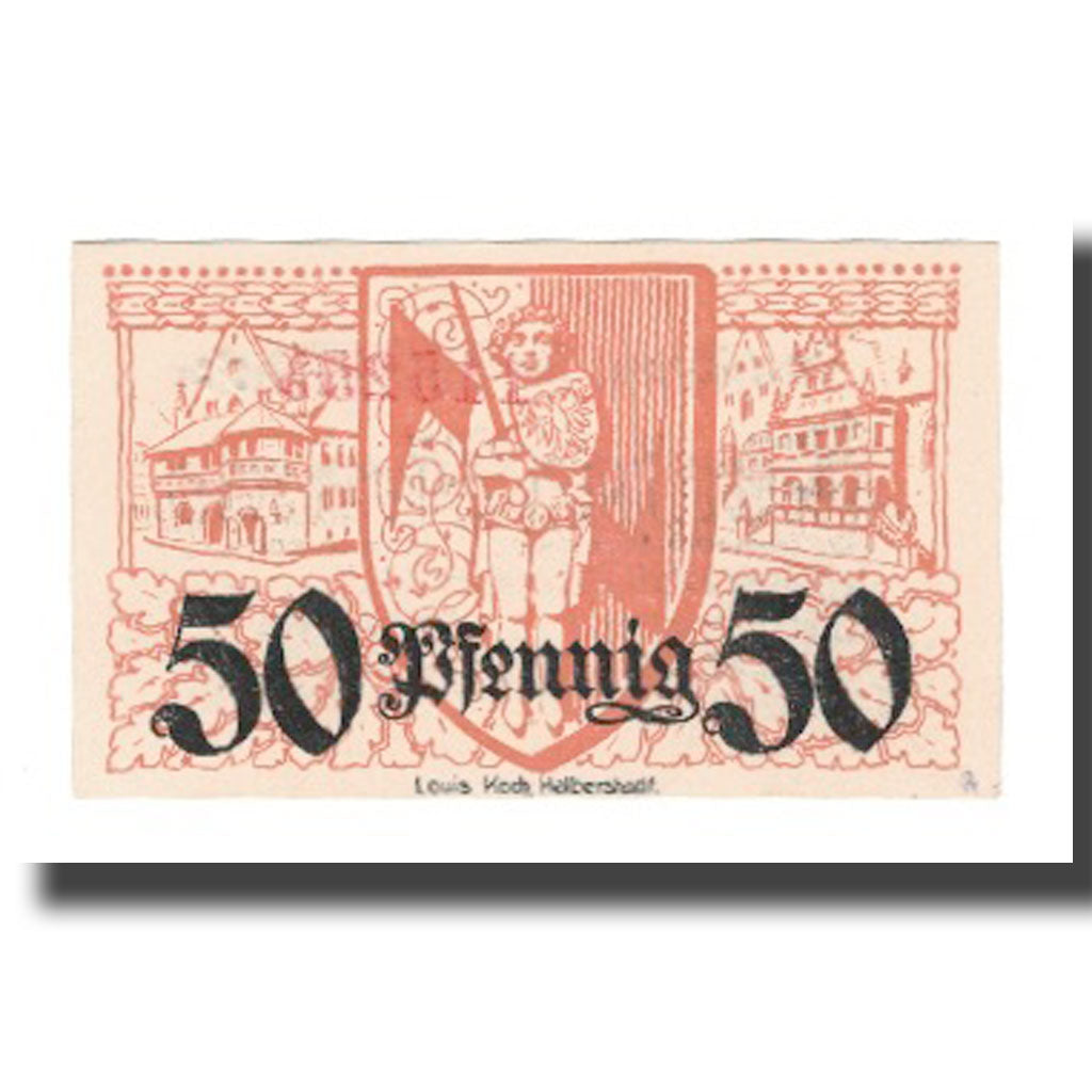 Banknote, Germany, Halberstadt Stadt, 50 Pfennig, personnage 1, 1920