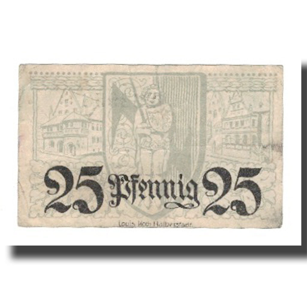 Banconote, Germania, Halberstadt Stadt, 25 Pfennig, personnage 1, 1920