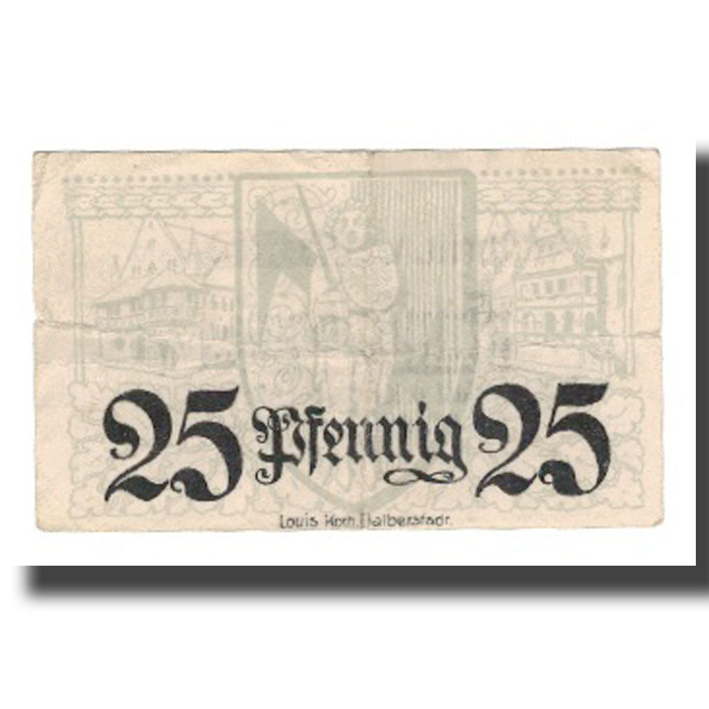 Banconote, Germania, Halberstadt Stadt, 25 Pfennig, personnage 2, 1920