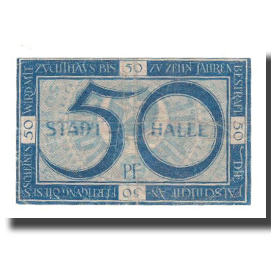 Banconote, Germania, Halle Stadt, 50 Pfennig, valeur faciale, 1920, 1920-05-01