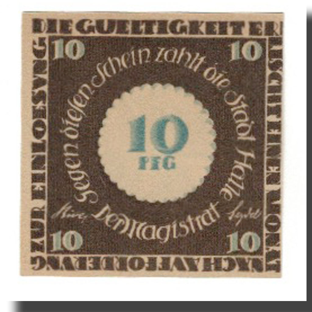 Banknote, Germany, Halle a.d. Saale Stadt, 10 Pfennig, batiment 2, undated