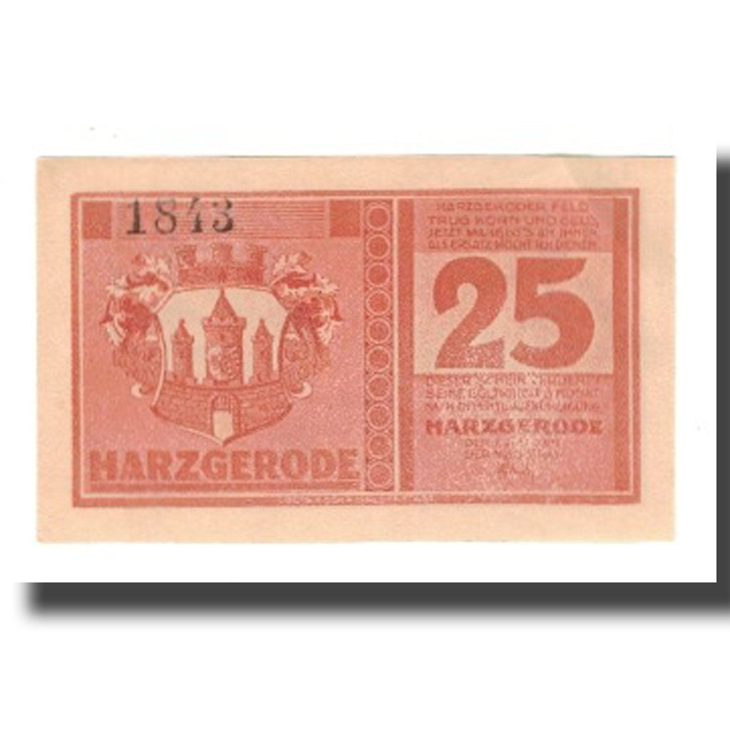 Banknote, Germany, Harzgerode Stadt, 25 Pfennig, village, 1921, 1921-07-07