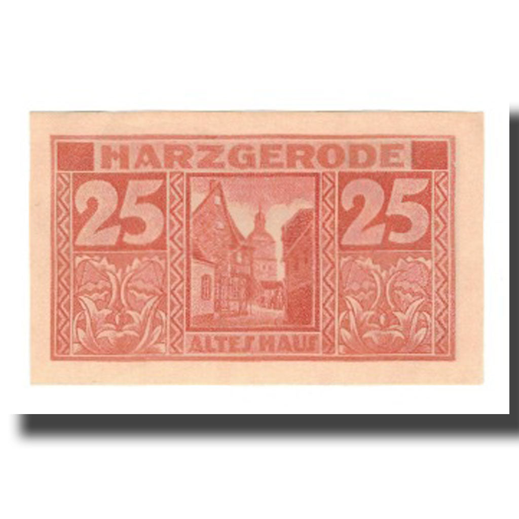 Banknote, Germany, Harzgerode Stadt, 25 Pfennig, village, 1921, 1921-07-07