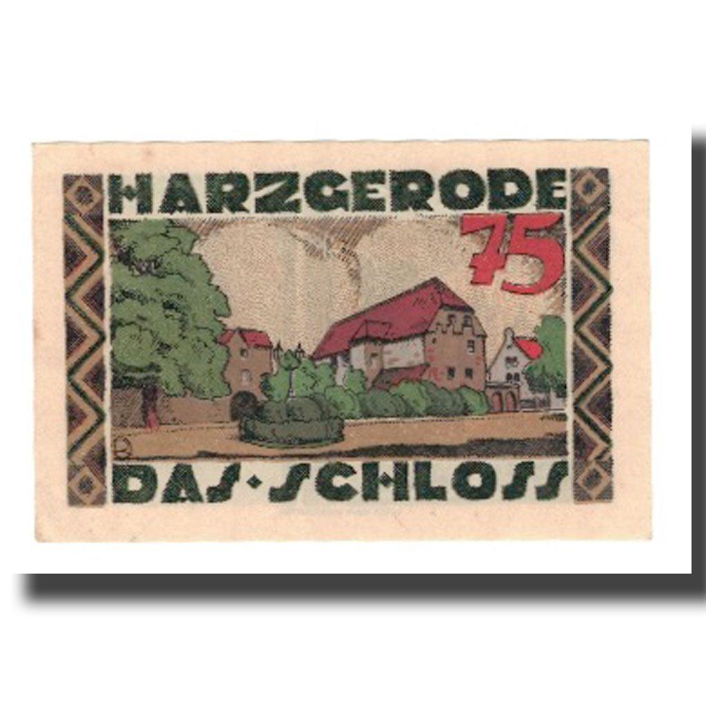 Banknote, Germany, Harzgerode Stadt, 75 Pfennig, Village 3, 1921, 1921-07-07