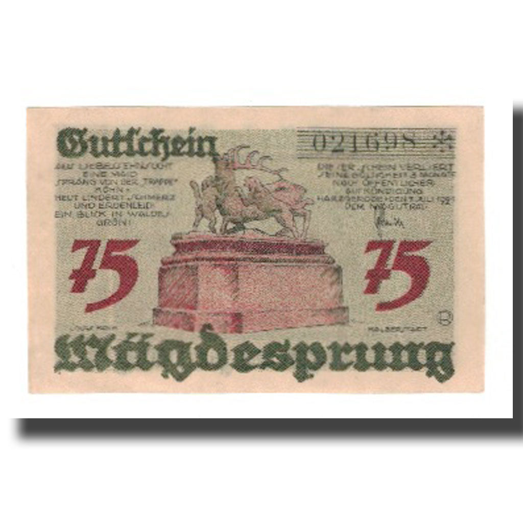 Banknote, Germany, Harzgerode Stadt, 75 Pfennig, paysage, 1921, 1921-07-07