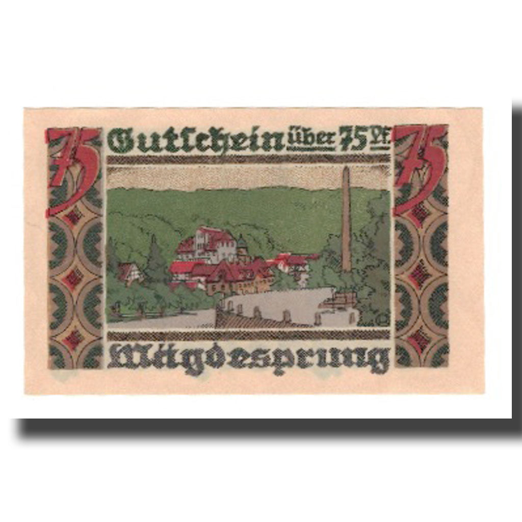 Banknote, Germany, Harzgerode Stadt, 75 Pfennig, paysage 1, 1921, 1921-07-07