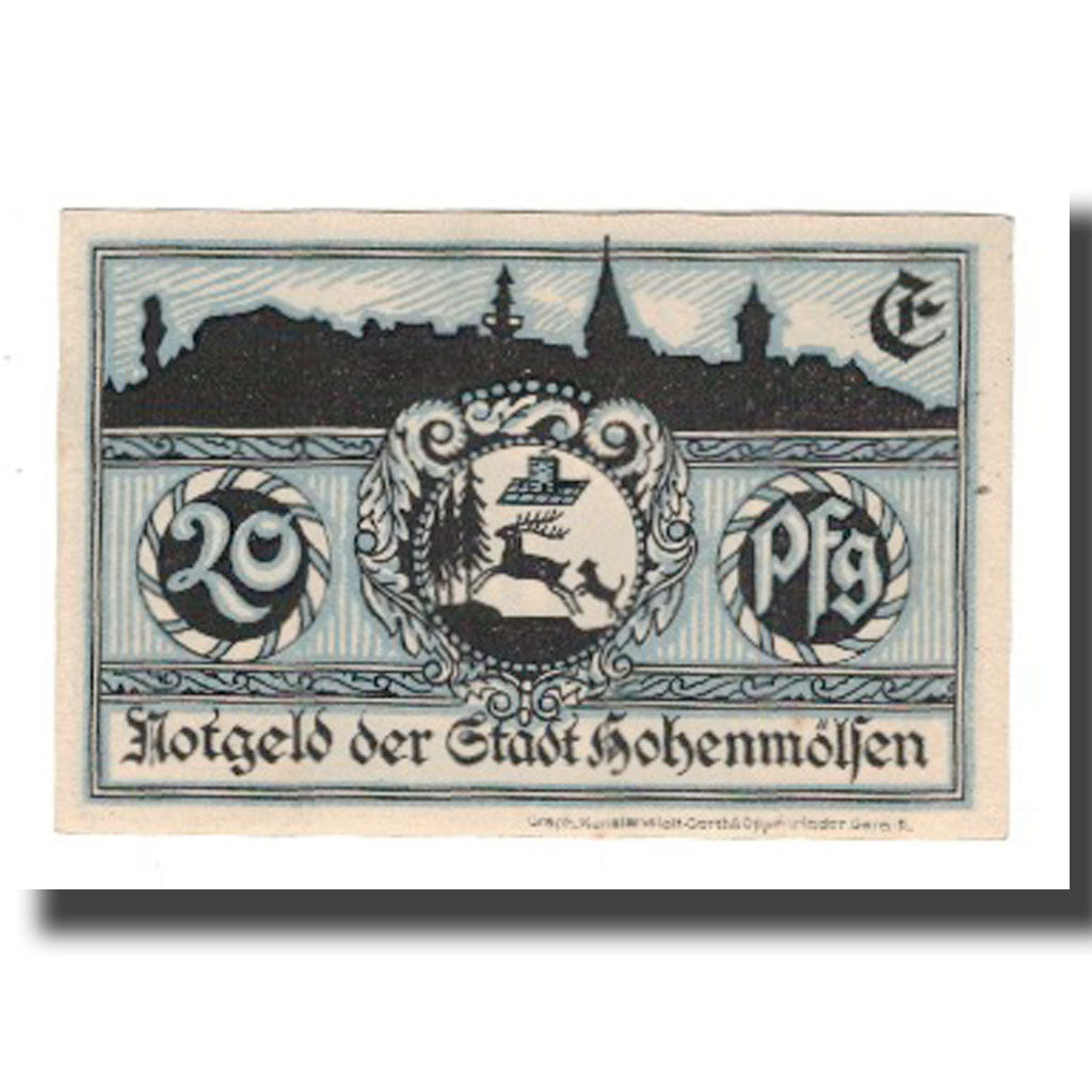 Banconote, Germania, Hohenmölsen Stadt, 20 Pfennig, paysage, 1921, SPL-