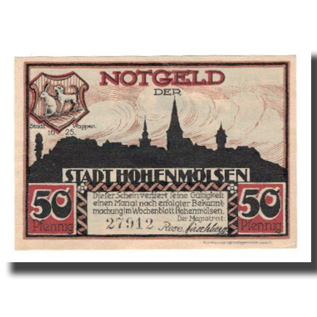 Banknote, Germany, Hohenmölsen Stadt, 50 Pfennig, personnage, AU(55-58)