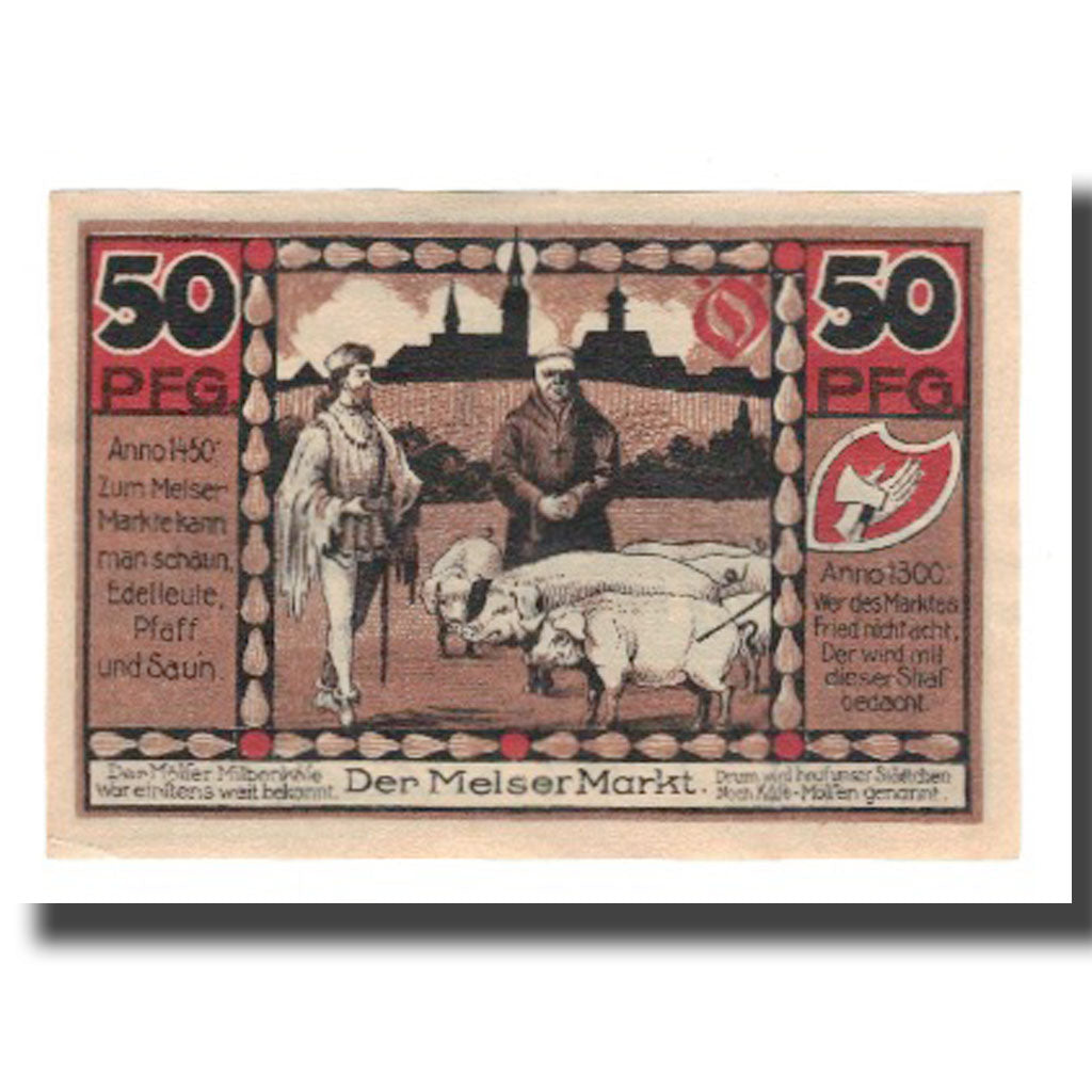 Banknote, Germany, Hohenmölsen Stadt, 50 Pfennig, personnage, AU(55-58)