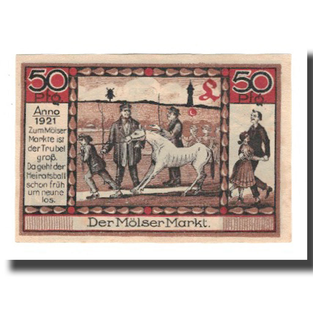 Banconote, Germania, Hohenmölsen Stadt, 50 Pfennig, personnage 1, SPL-