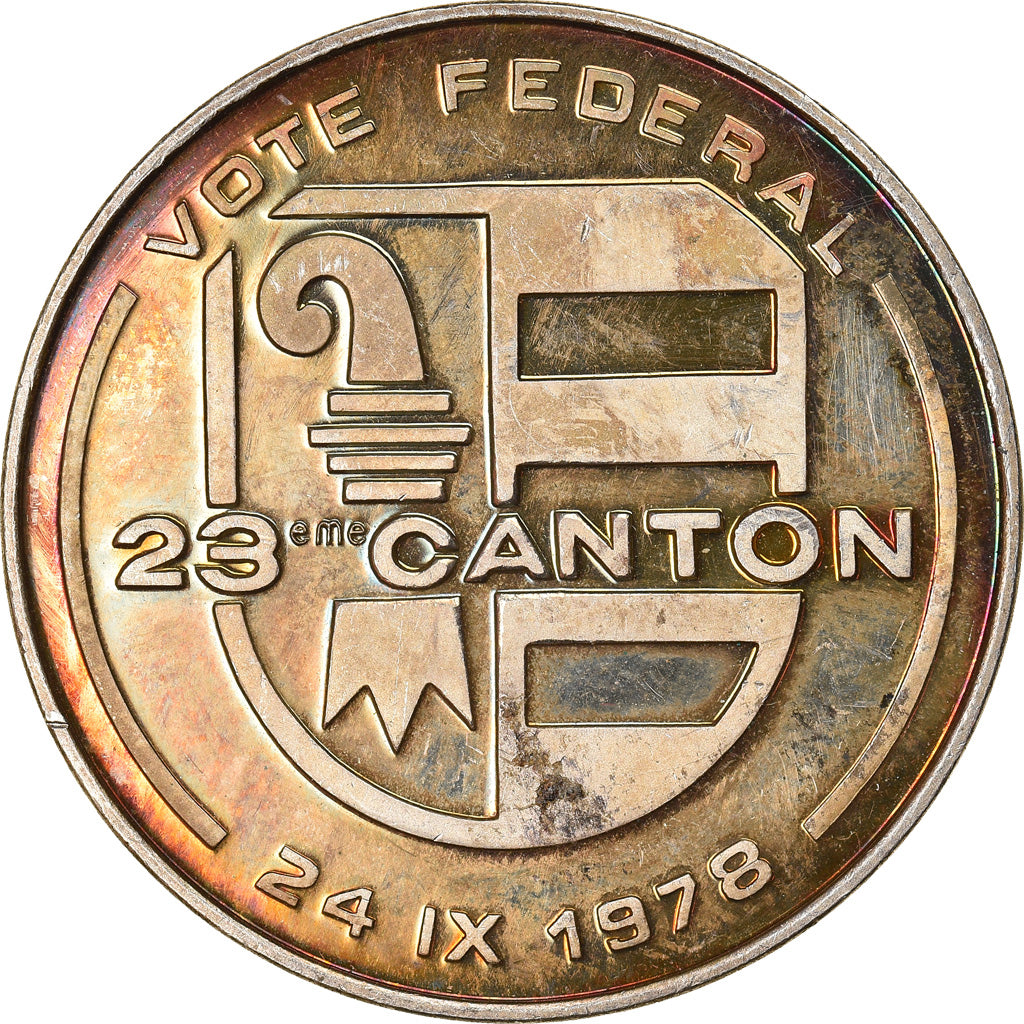 Switzerland, Medal, République et Canton du Jura, Vote Fédéral, 1978, MS(63)