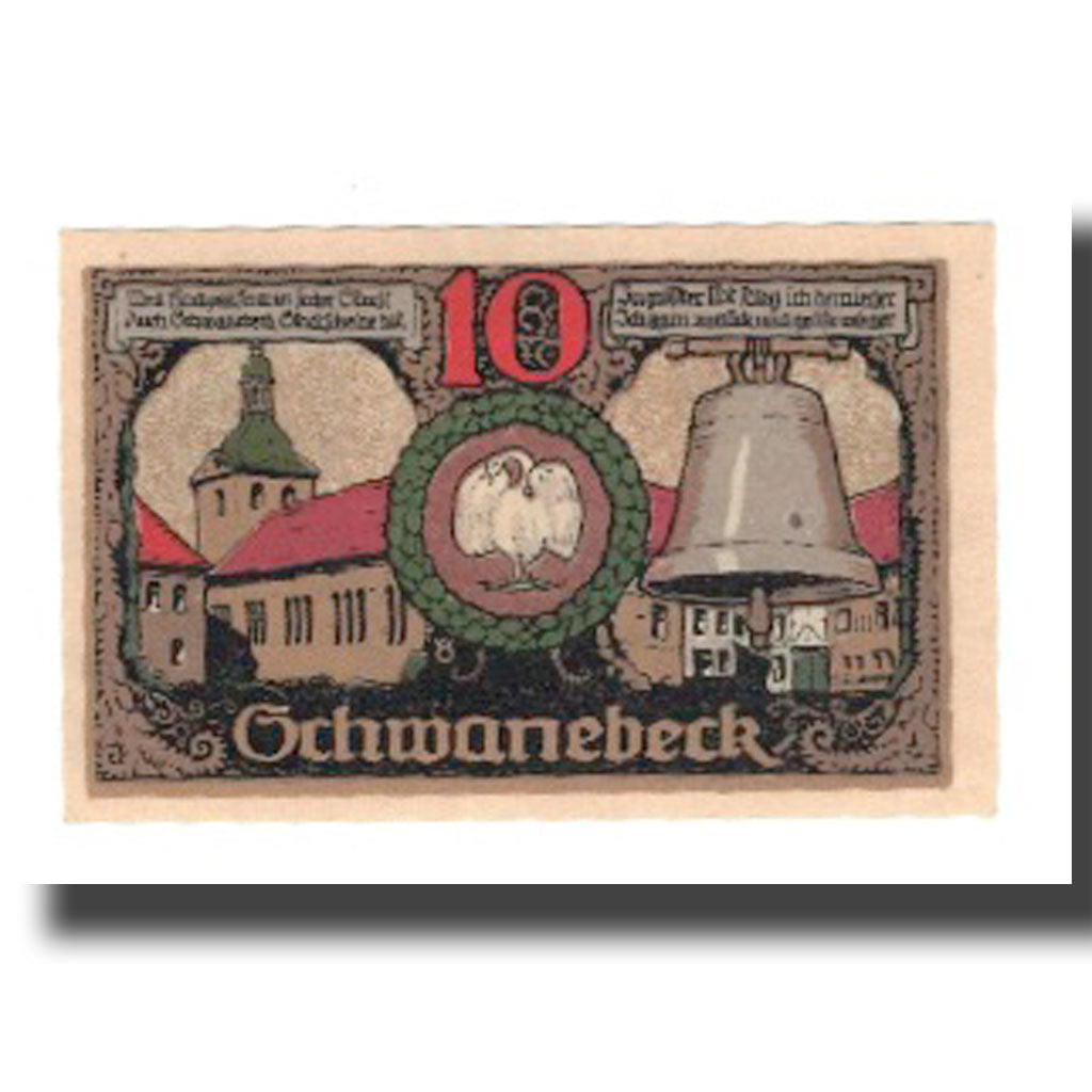 Banknote, Germany, Schwanebeck Stadt, 10 Pfennig, cloche, 1921, 1921-04-01
