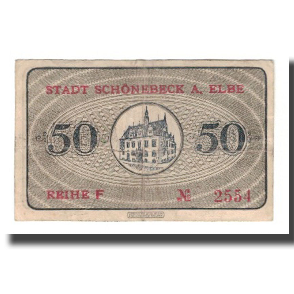 Banknote, Germany, Schönebeck a. Elbe Stadt, 50 Pfennig, Batiment, 1920