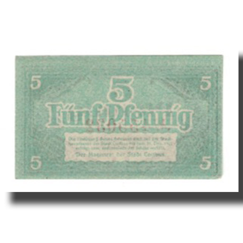Banconote, Germania, Cottbus Stadt, 5 Pfennig, valeur faciale, 1921, 1921-12-31
