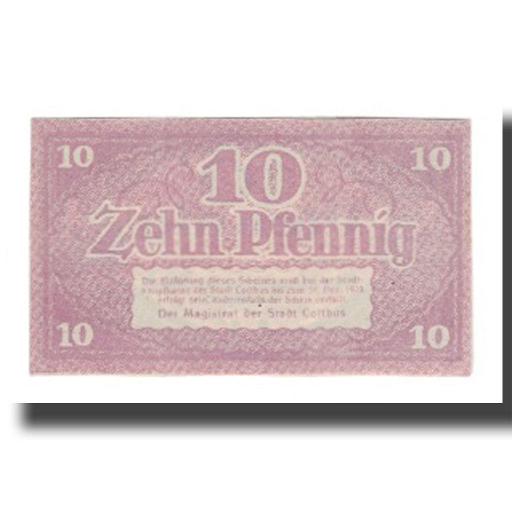 Banknote, Germany, Cottbus Stadt, 10 Pfennig, valeur faciale 1, 1921