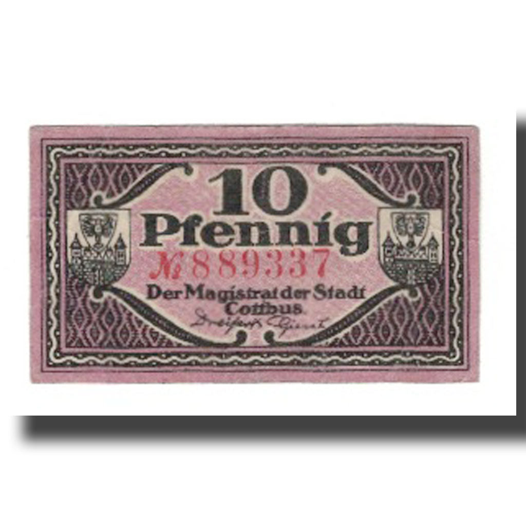 Banknote, Germany, Cottbus Stadt, 10 Pfennig, Valeur faciale 3, 1921