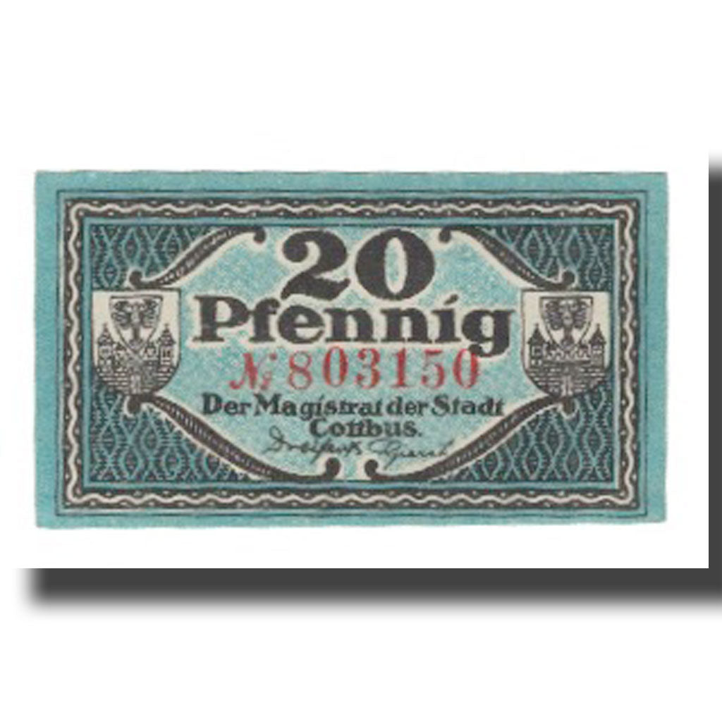 Geldschein, Deutschland, Cottbus Stadt, 20 Pfennig, valeur faciale 4, 1921