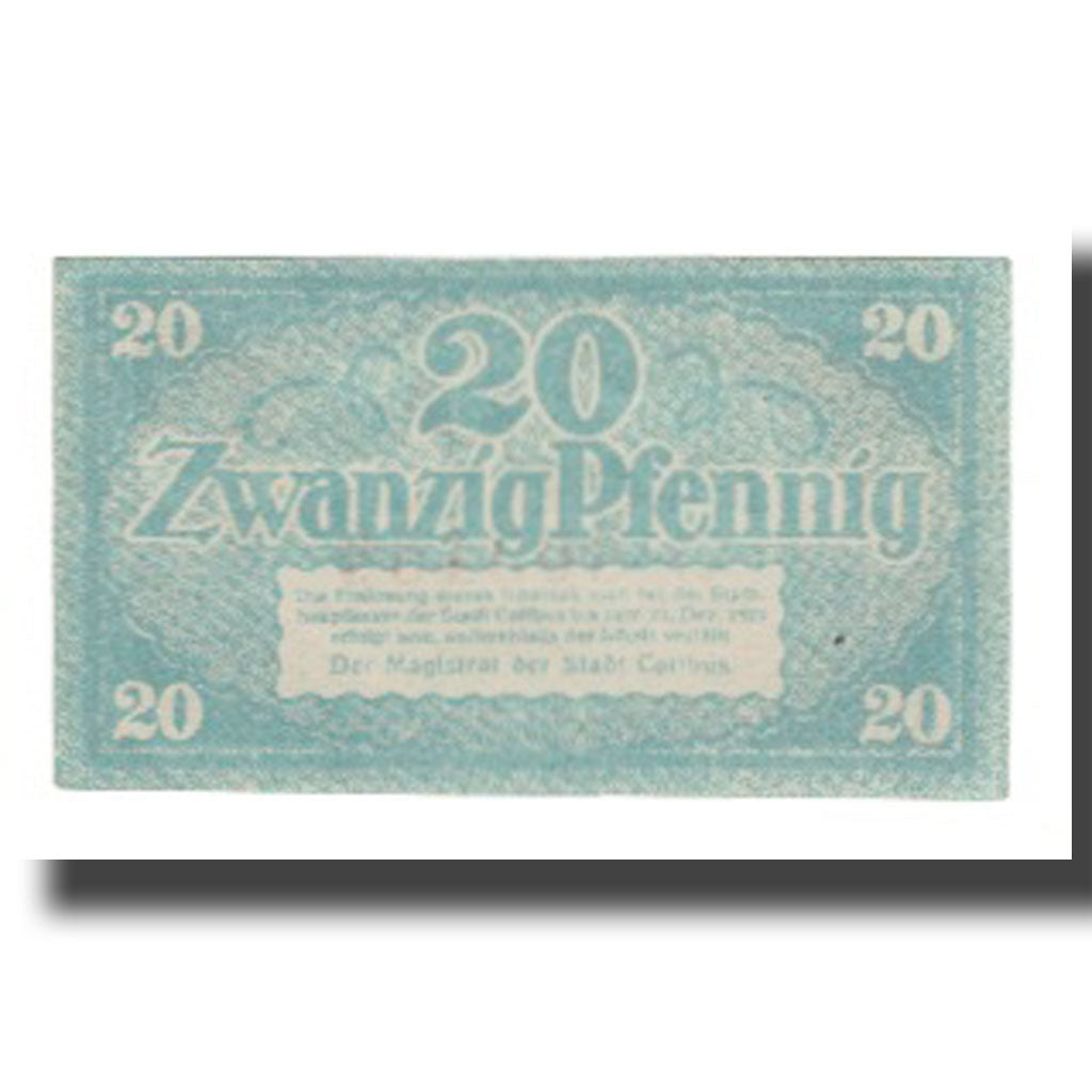 Geldschein, Deutschland, Cottbus Stadt, 20 Pfennig, valeur faciale 4, 1921