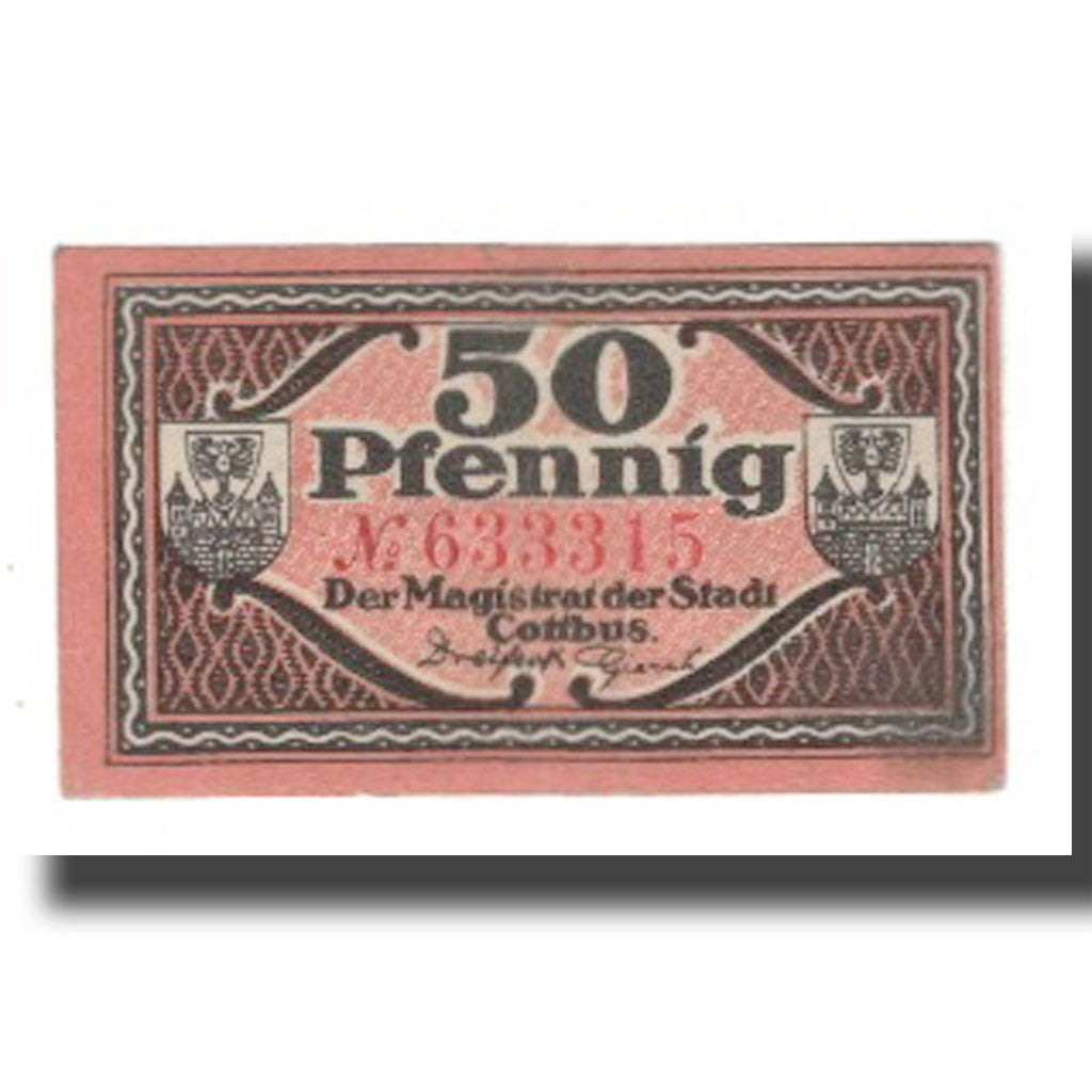 Banknote, Germany, Cottbus Stadt, 50 Pfennig, valeur faciale 6, 1921