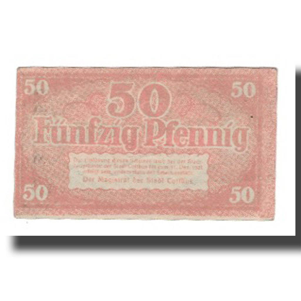 Banknote, Germany, Cottbus Stadt, 50 Pfennig, valeur faciale 6, 1921