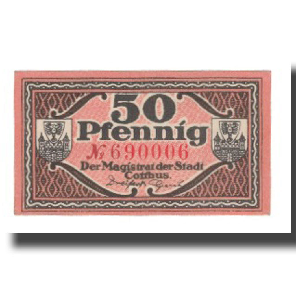 Banknote, Germany, Cottbus Stadt, 50 Pfennig, valeur faciale 7, 1921