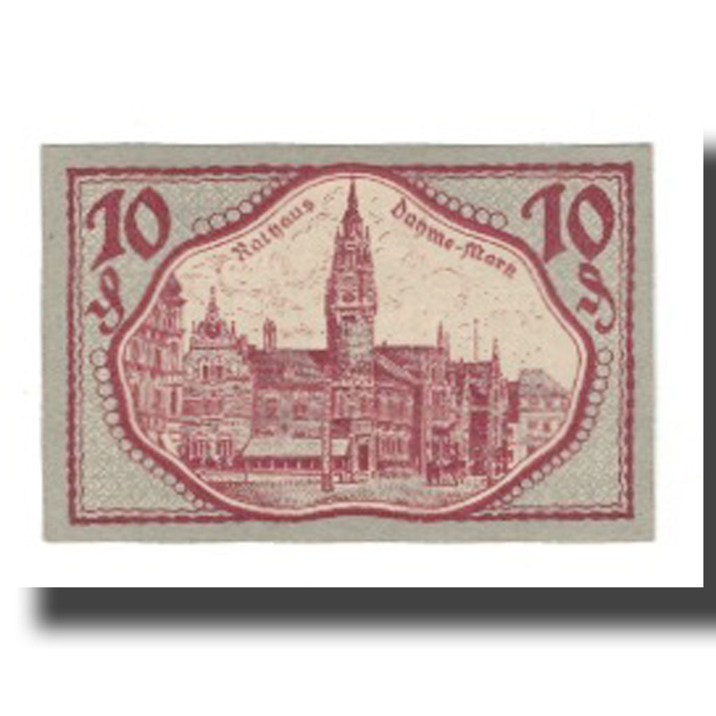Banknote, Germany, Dahme Stadt, 10 Pfennig, Eglise, 1920, AU(55-58), Mehl:D1.1