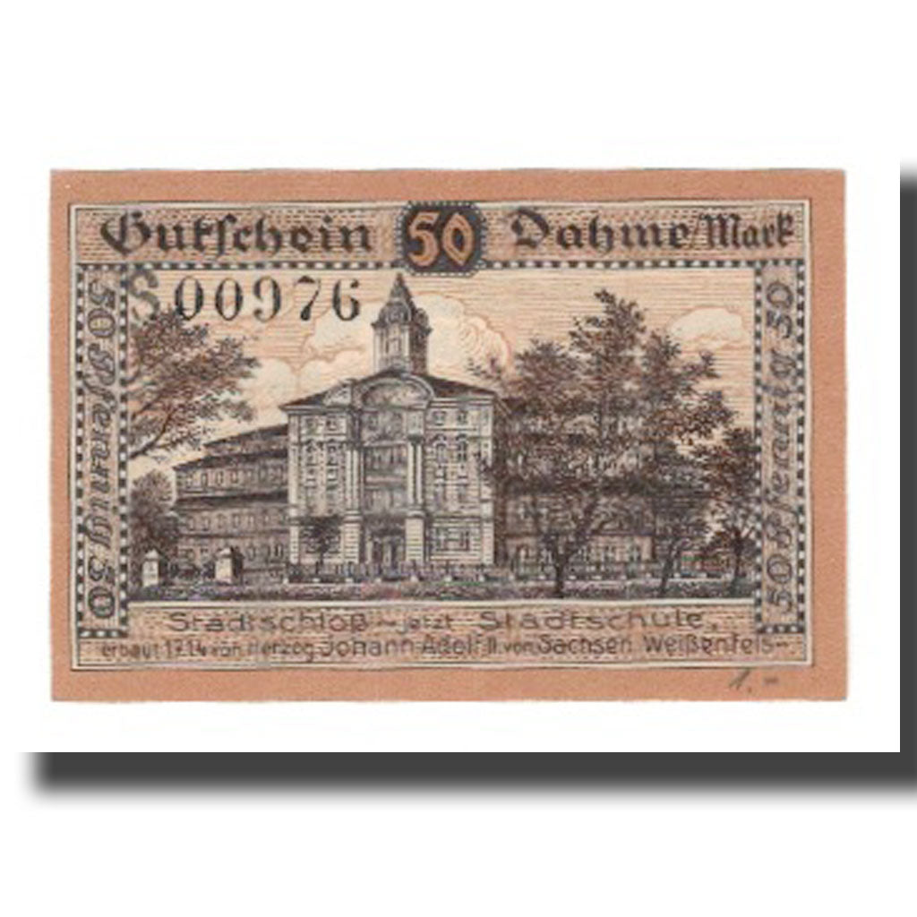 Banknote, Germany, Dahme Stadt, 50 Pfennig, batiment 2, 1920, AU(55-58)