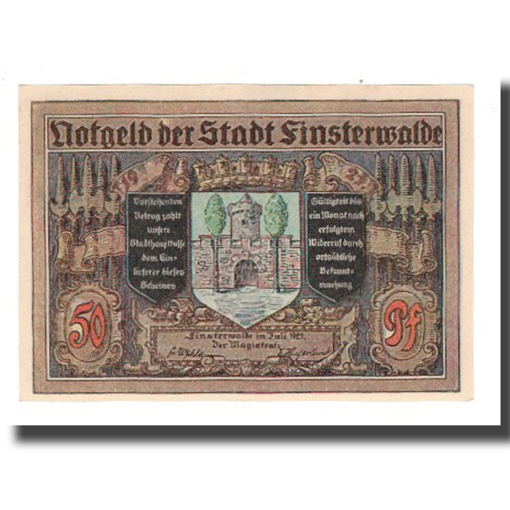 Banknote, Germany, Finsterwalde N.L. Stadt, 50 Pfennig, personnage 2, 1921