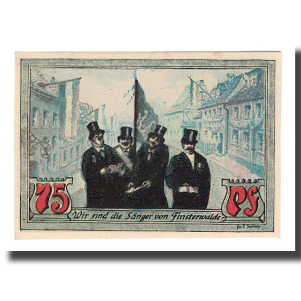 Banconote, Germania, Finsterwalde N.L. Stadt, 75 Pfennig, personnage 1, 1921