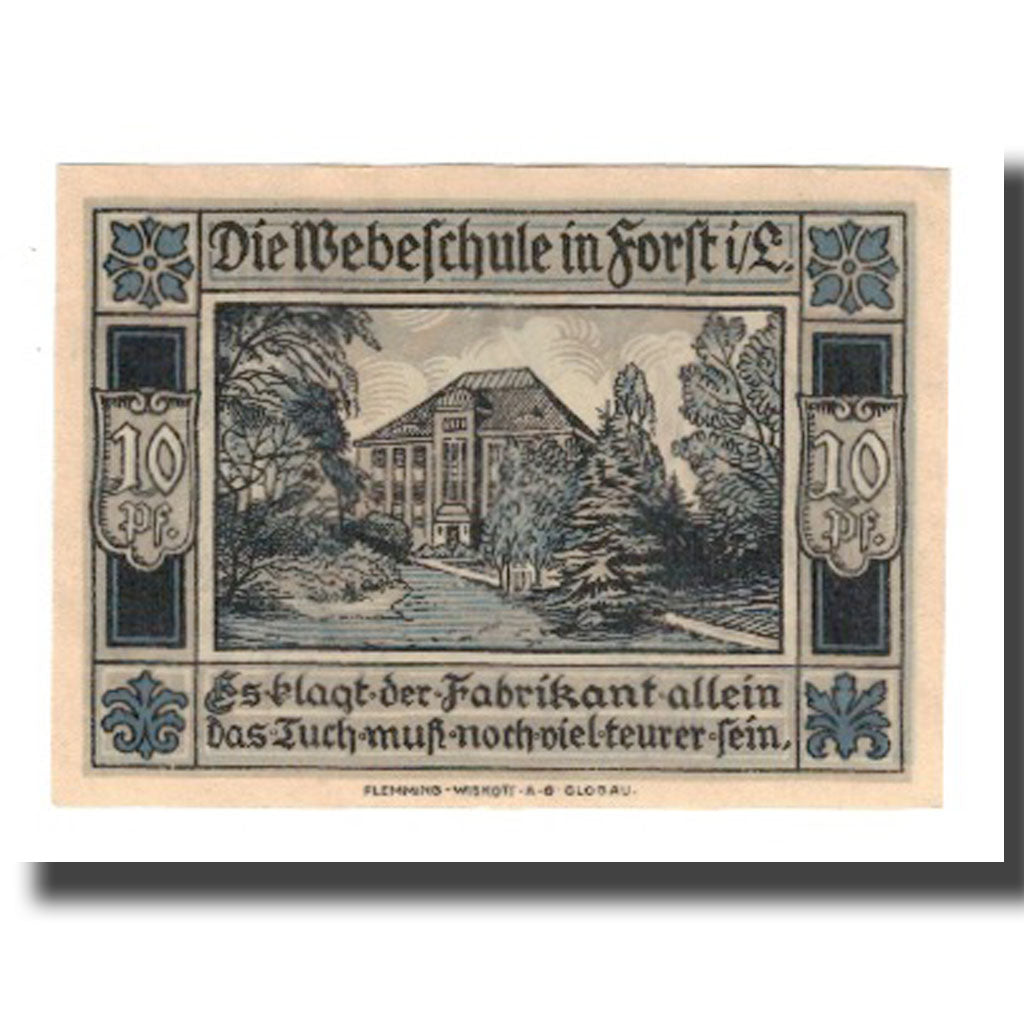 Banknote, Germany, Forst i.L. Stadt, 10 Pfennig, maison 1, 1921, 1921-07-01